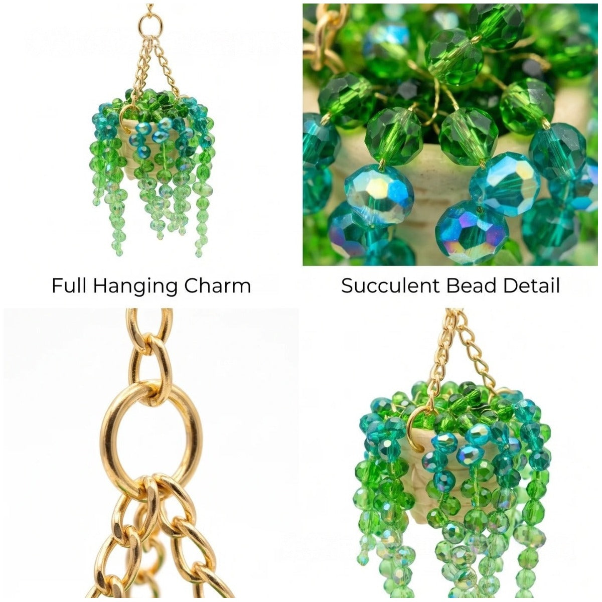Succulent Bead Hanging Car Charm product image 1