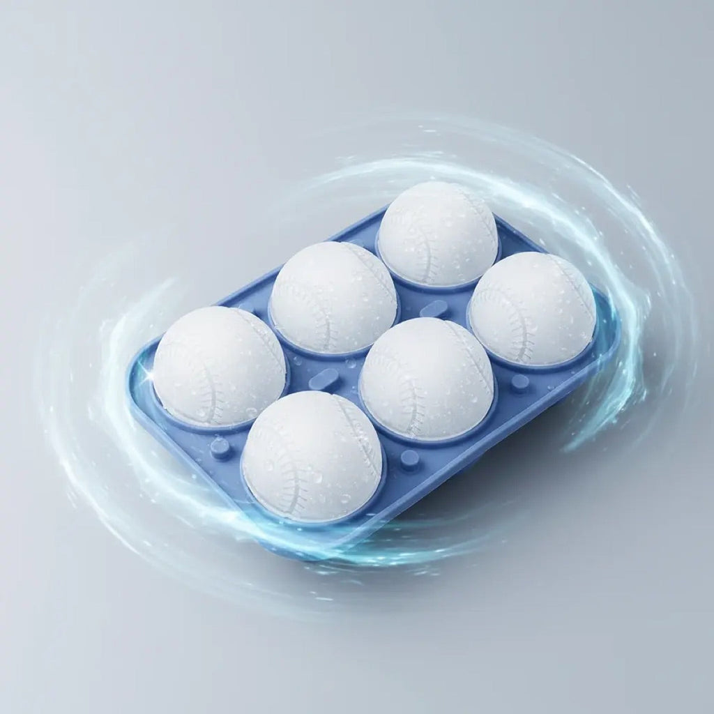 3D Baseball Stitch Ice Cube Mold: 6-Cavity Food-Grade Silicone Tray product image 4