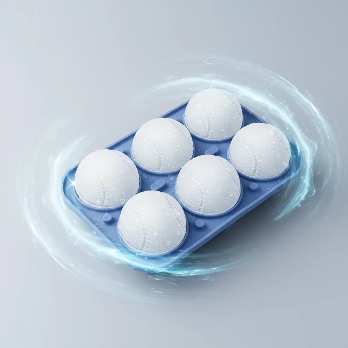 3D Baseball Stitch Ice Cube Mold: 6-Cavity Food-Grade Silicone Tray product image 4