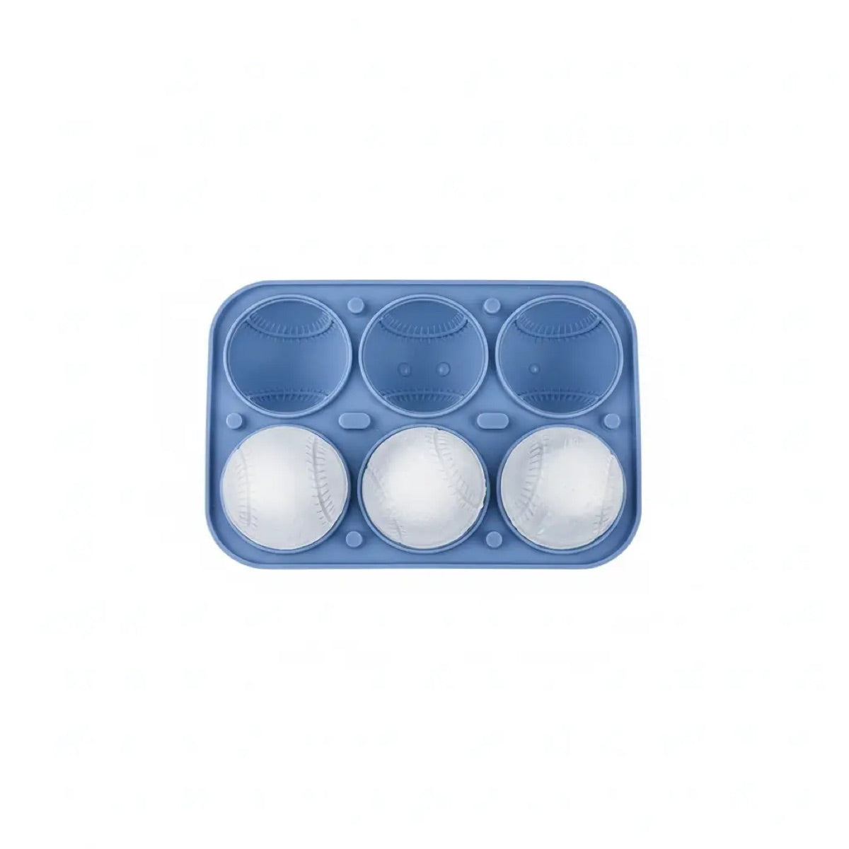 3D Baseball Stitch Ice Cube Mold: 6-Cavity Food-Grade Silicone Tray product image 5