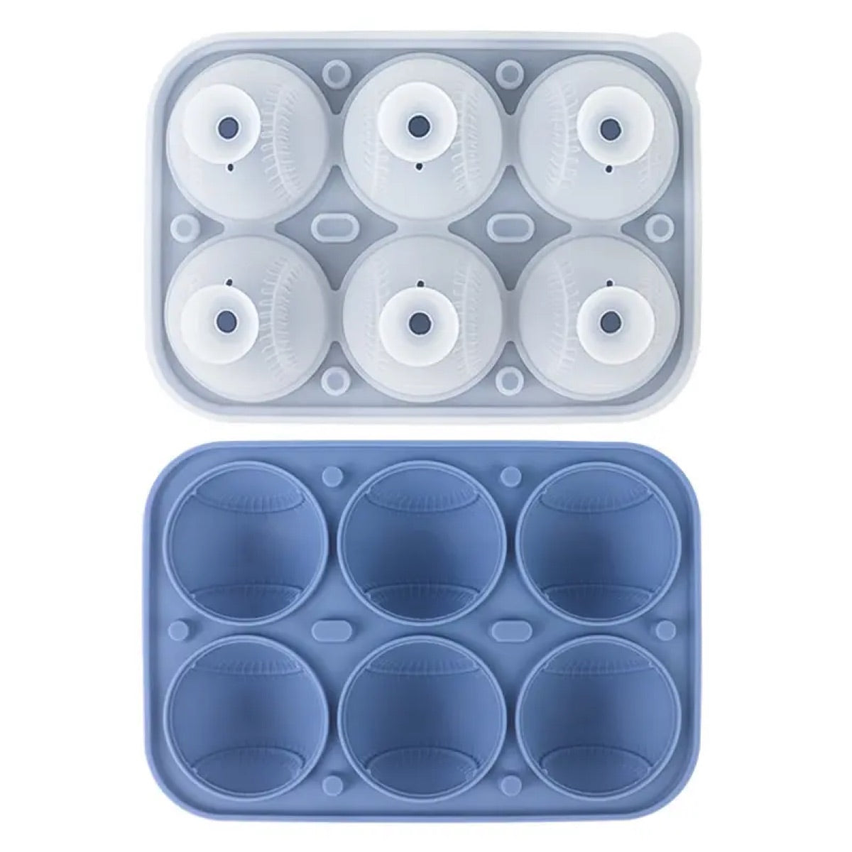 3D Baseball Stitch Ice Cube Mold: 6-Cavity Food-Grade Silicone Tray product image 10