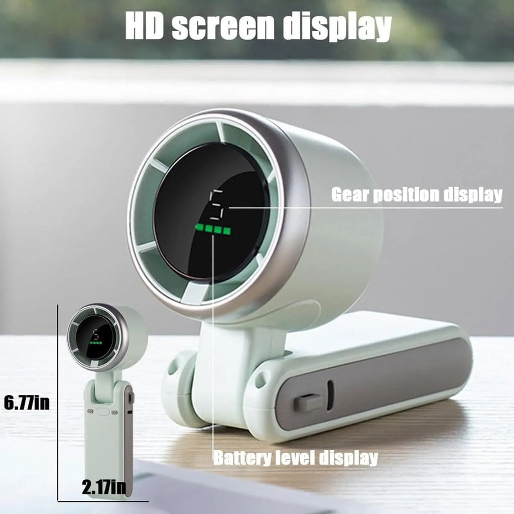 5-Speed Portable Turbo Handheld Fan: 12H Long-Life Battery for Travel & Beach product image 7