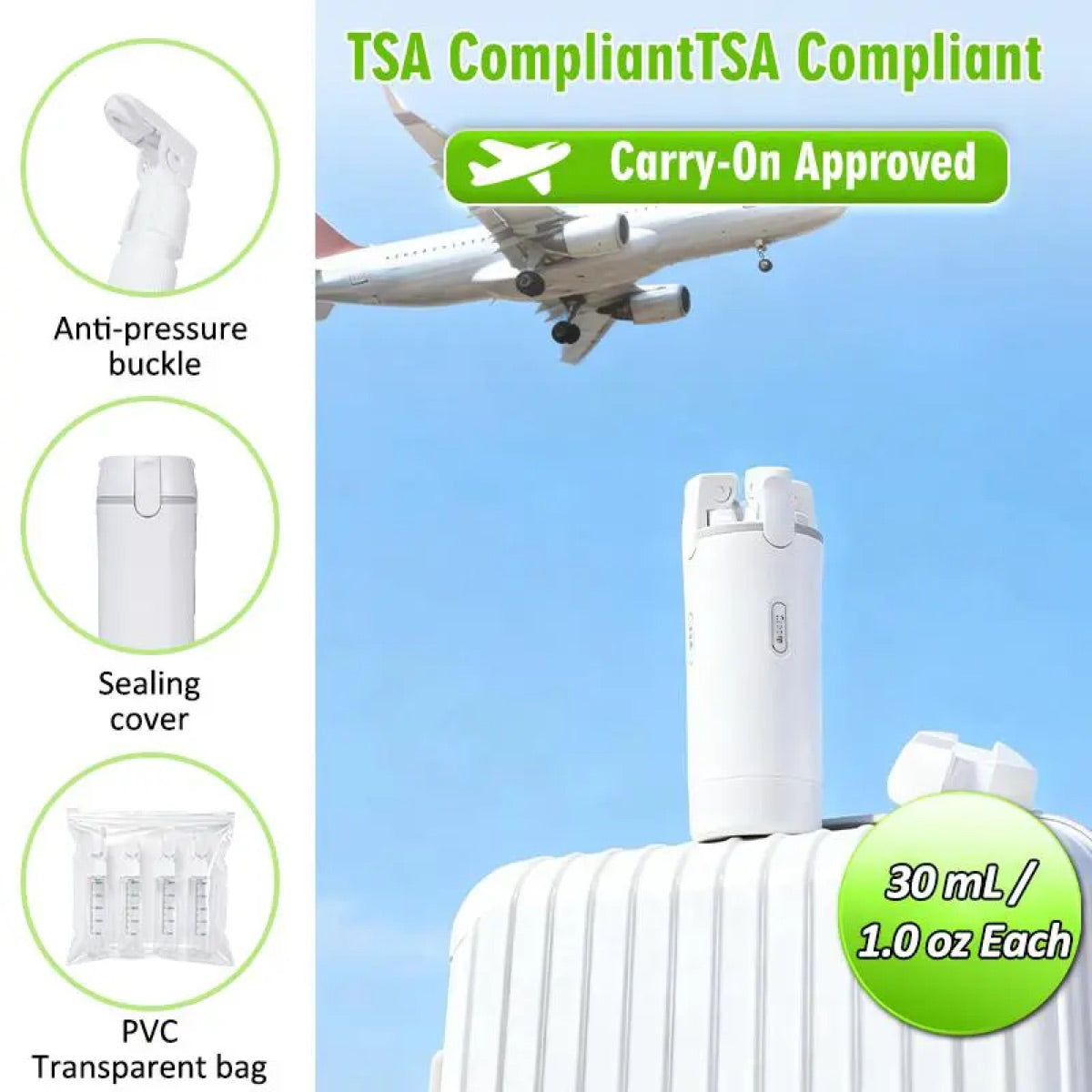 4-in-1 Leak-Proof Travel Dispenser Set product image 2