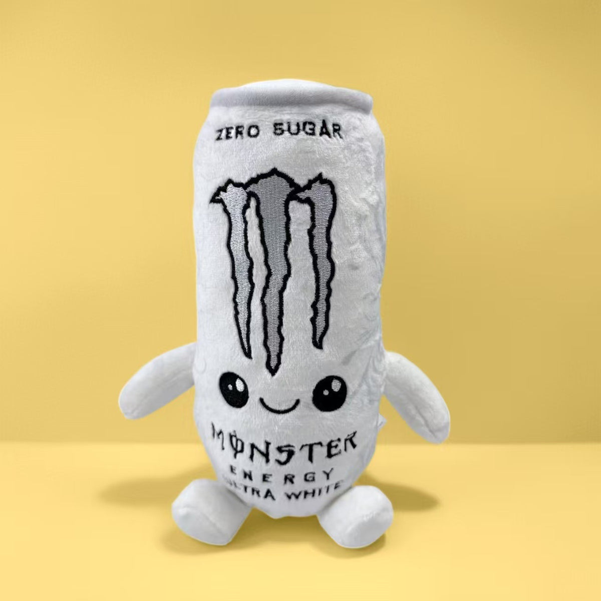 White Monster Energy Drink Can Plush Toy Soft Stuffed Decor Gift Collectible