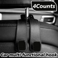 4PCS Faux Leather Car Headrest Hooks: Double-Hook Organizer for Bags & Essentials product image 1