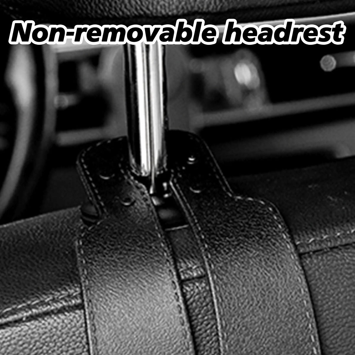 4PCS Faux Leather Car Headrest Hooks: Double-Hook Organizer for Bags & Essentials product image 7