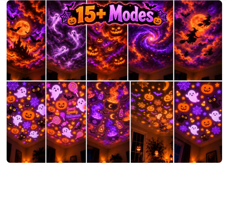 Halloween Pumpkin Projector Wreath Light – 15+ Spooky Looks from One Festive Decoration