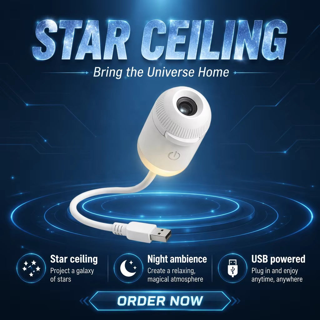 Galaxy Night Light Projector – USB Starry Sky Lamp for Bedrooms & Parked Cars