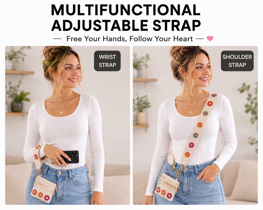 Adjustable Phone Shoulder Strap with Detachable Pouch for Hands-Free Carry product image 3