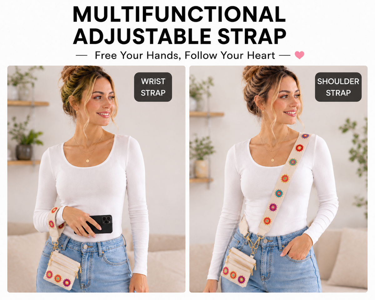 Adjustable Phone Shoulder Strap with Detachable Pouch for Hands-Free Carry product image 3
