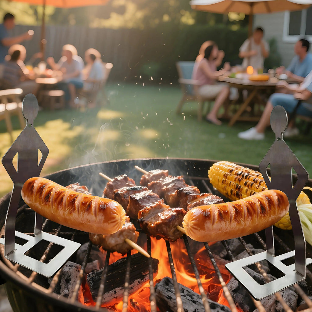 2PCS Funny Man Hot Dog Roaster: Portable Stainless Steel BBQ Rack product image 9