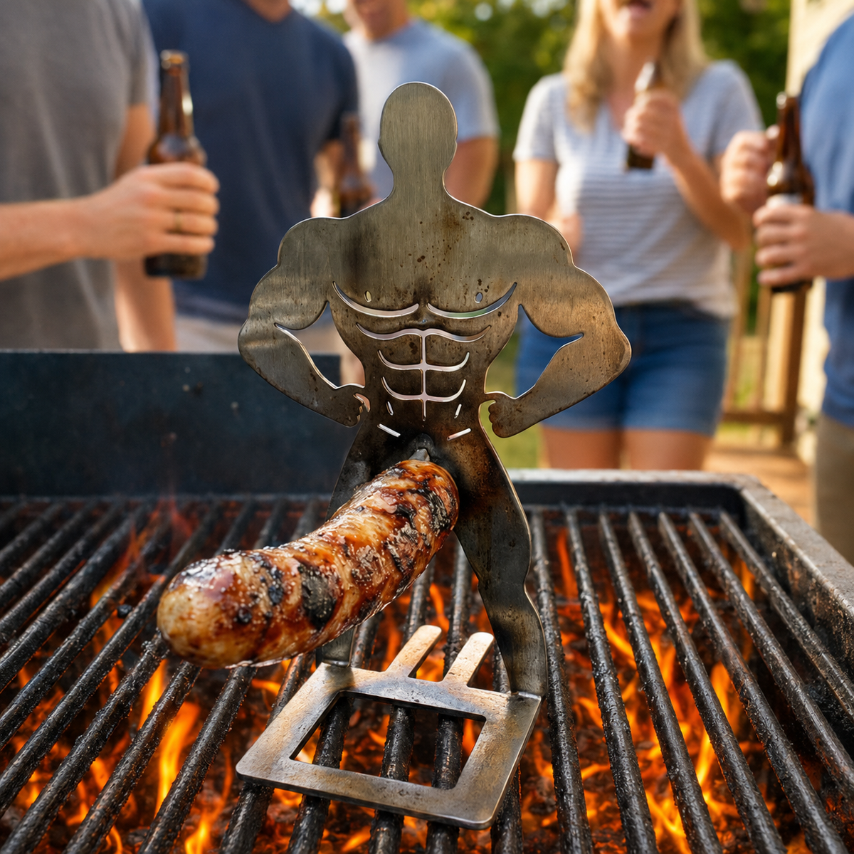 2PCS Funny Man Hot Dog Roaster: Portable Stainless Steel BBQ Rack product image 2