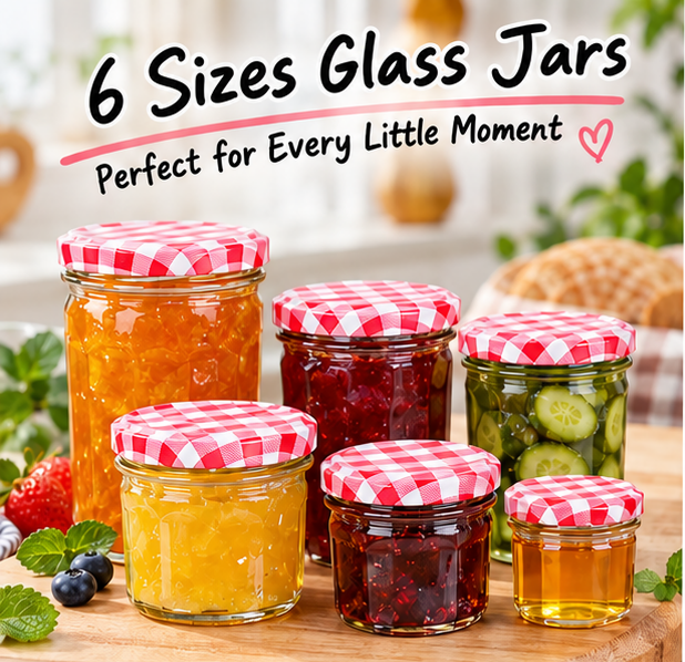 Mini Glass Coffee Jar with Gingham Lid – Make Your Iced Latte Moment a Little Sweeter