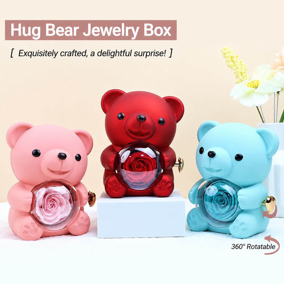 Hug Bear Rose Jewelry Box product image 1