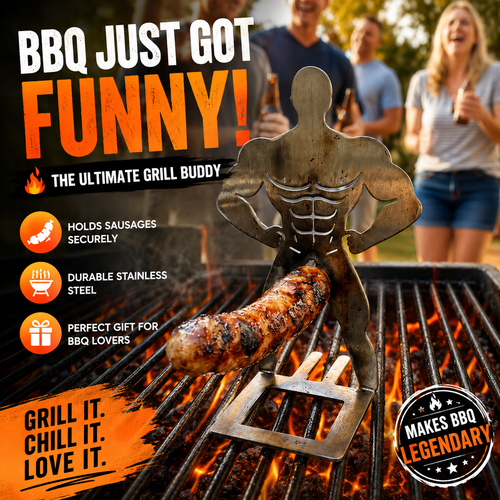 2PCS Funny Man Hot Dog Roaster: Portable Stainless Steel BBQ Rack product image 1