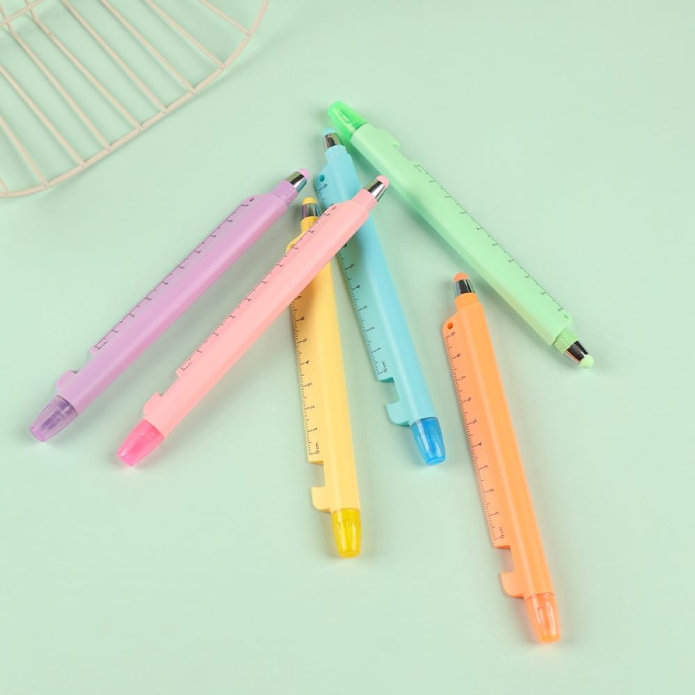 5-in-1 Multifunction Pen – Ballpoint Pen, Highlighter, Ruler, Stylus & Phone Stand