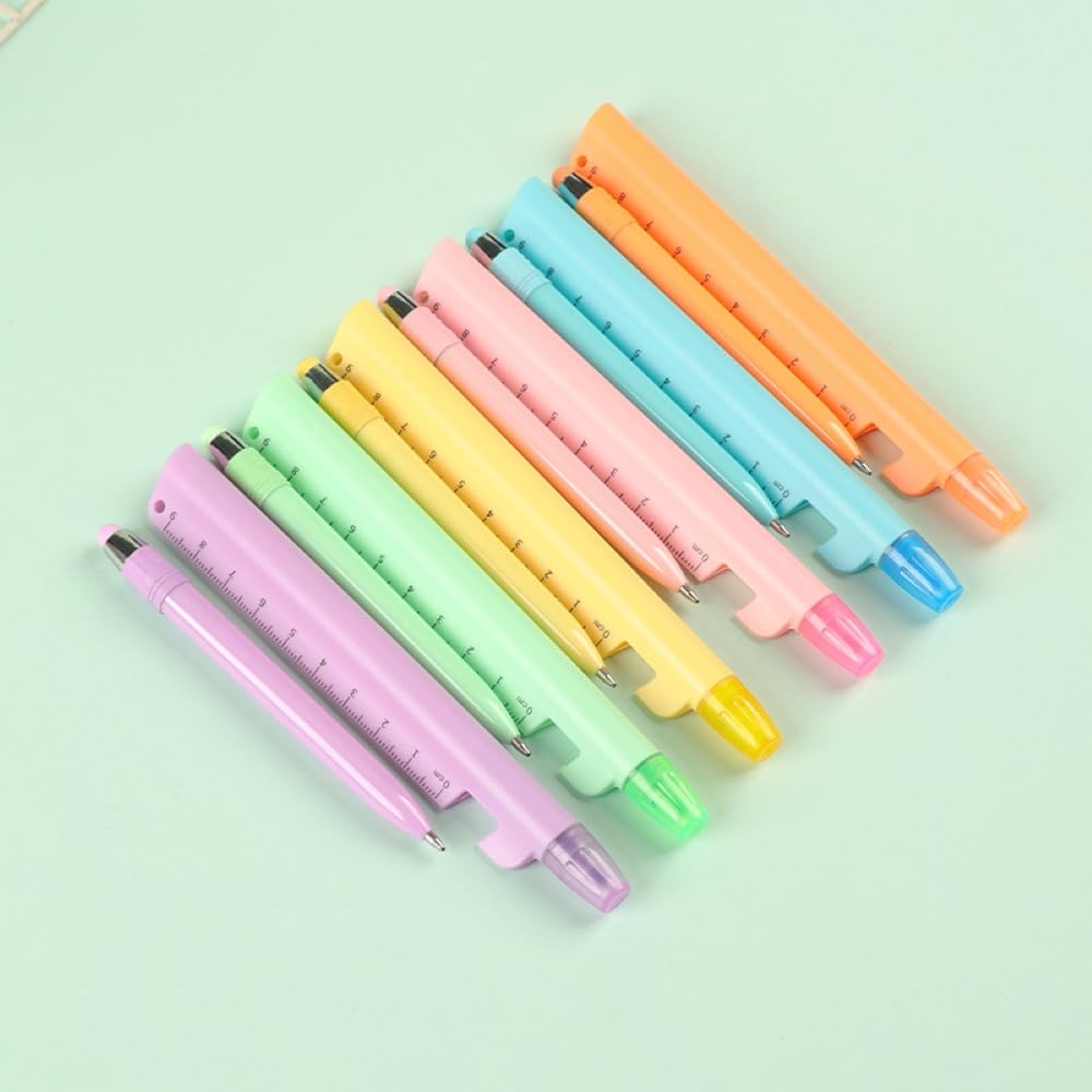 5-in-1 Multifunction Pen – Ballpoint Pen, Highlighter, Ruler, Stylus & Phone Stand