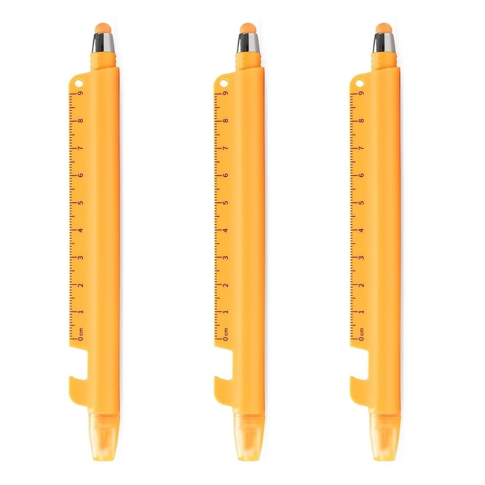 5-in-1 Multifunction Pen – Ballpoint Pen, Highlighter, Ruler, Stylus & Phone Stand