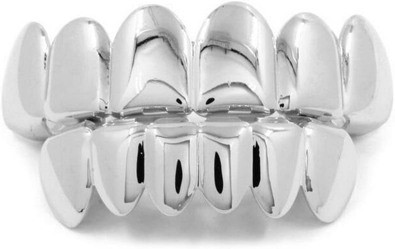 Own the Night Halloween Grillz – Metallic Upper & Lower Costume Teeth Set