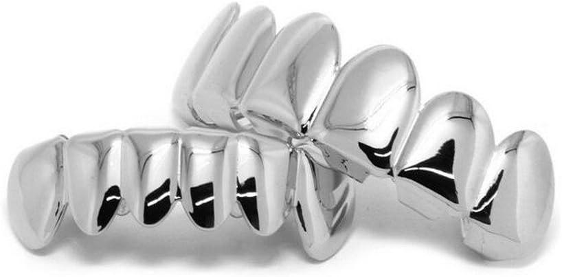 Own the Night Halloween Grillz – Metallic Upper & Lower Costume Teeth Set