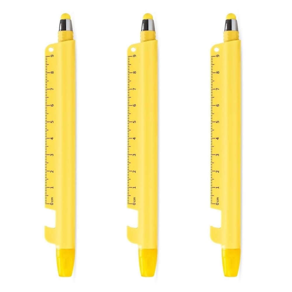 5-in-1 Multifunction Pen – Ballpoint Pen, Highlighter, Ruler, Stylus & Phone Stand