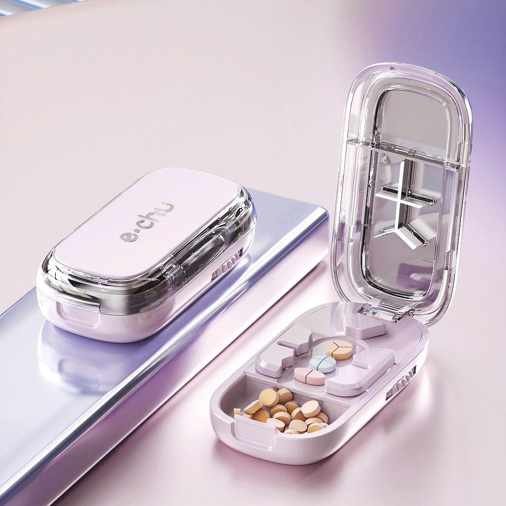 Echu Pill Cutter, Echu Pill Splitter, Adjustable 1/2 1/4 Splitter for Large, Small and Tiny, with Improved Sharp Blade, Accurate Centering Alignment Device