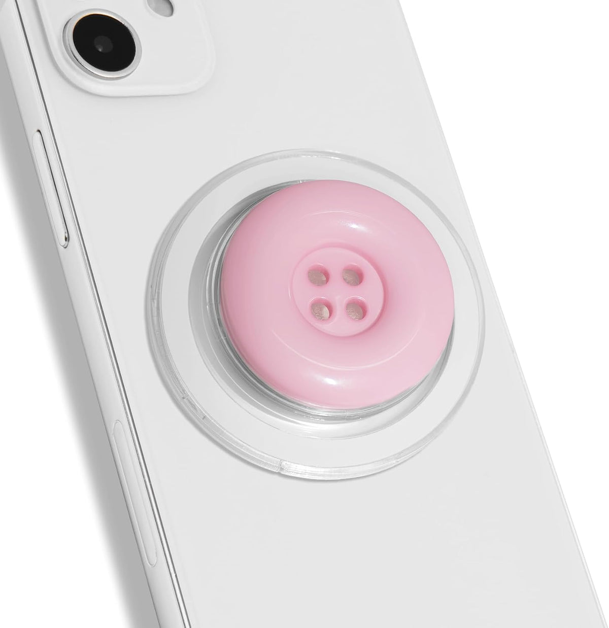 Solid Color Button Phone Grip – Minimalist Design, Durable and Lightweight, Grip and Stand for Smartphones