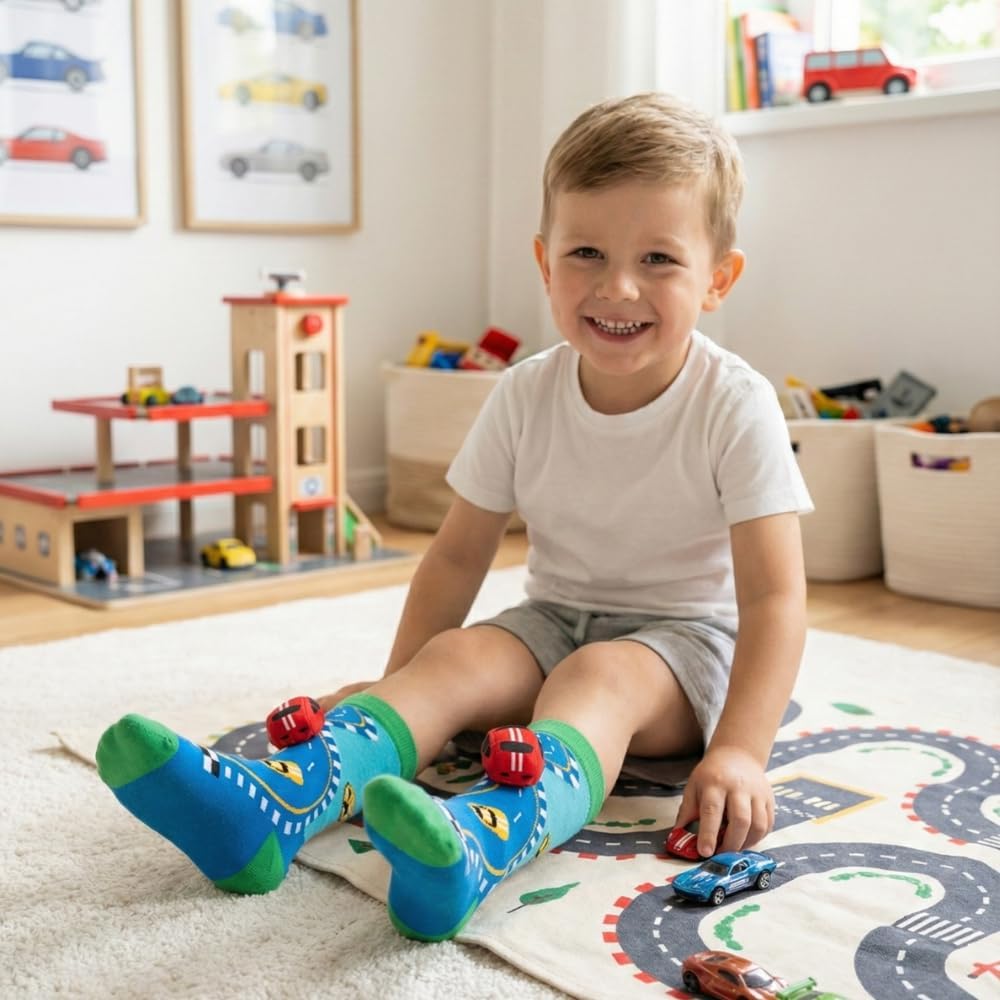 Funky 3D High Socks for Kids & Teens – Colorful Novelty Knee-High Socks with Plush Elements – Fun Cartoon, Animal & Toy Designs