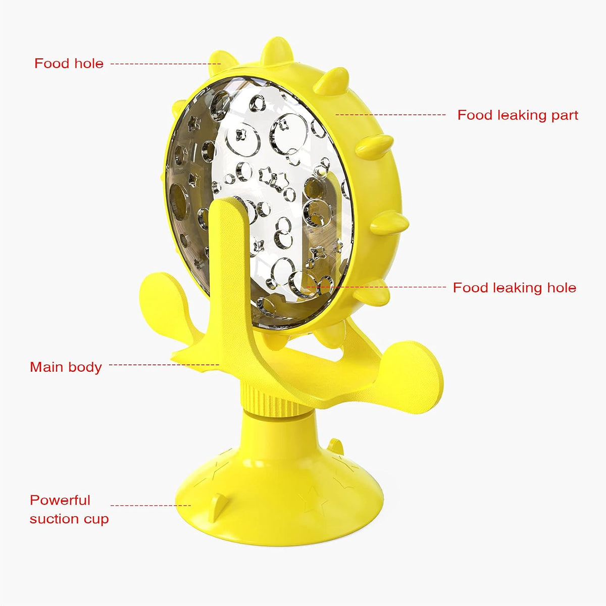 Interactive Cat Treat Dispenser – Rotating Puzzle Feeder with Suction Base