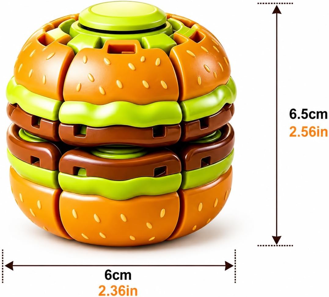 Burger Spin & Press Fidget Toy – A Satisfying Stress-Relief Break in Every Turn