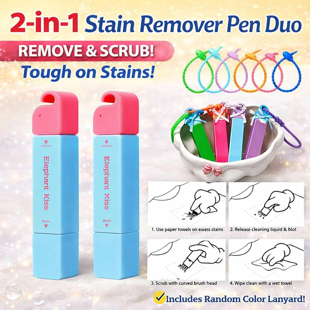 Portable Stain Remover Pen with Brush – Your On-the-Go Spill Rescue