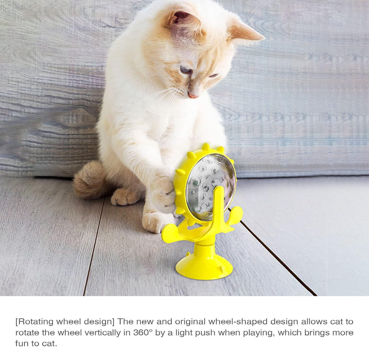 Interactive Cat Treat Dispenser – Rotating Puzzle Feeder with Suction Base