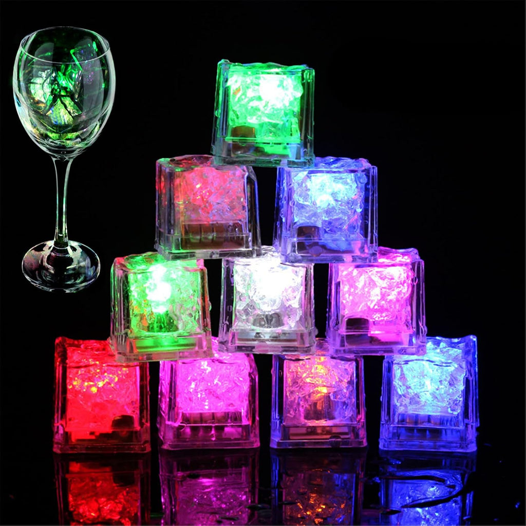 Water-Activated LED Ice Cubes – 9 Light Options for Drinks & Parties, 1/3/9 Pack