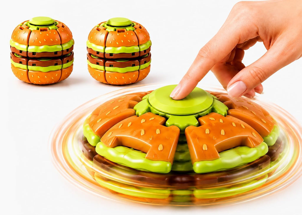 Burger Spin & Press Fidget Toy – A Satisfying Stress-Relief Break in Every Turn