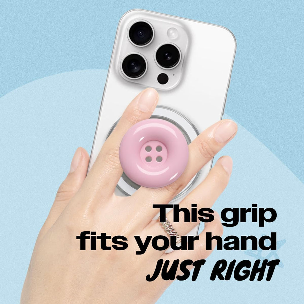 Solid Color Button Phone Grip – Minimalist Design, Durable and Lightweight, Grip and Stand for Smartphones