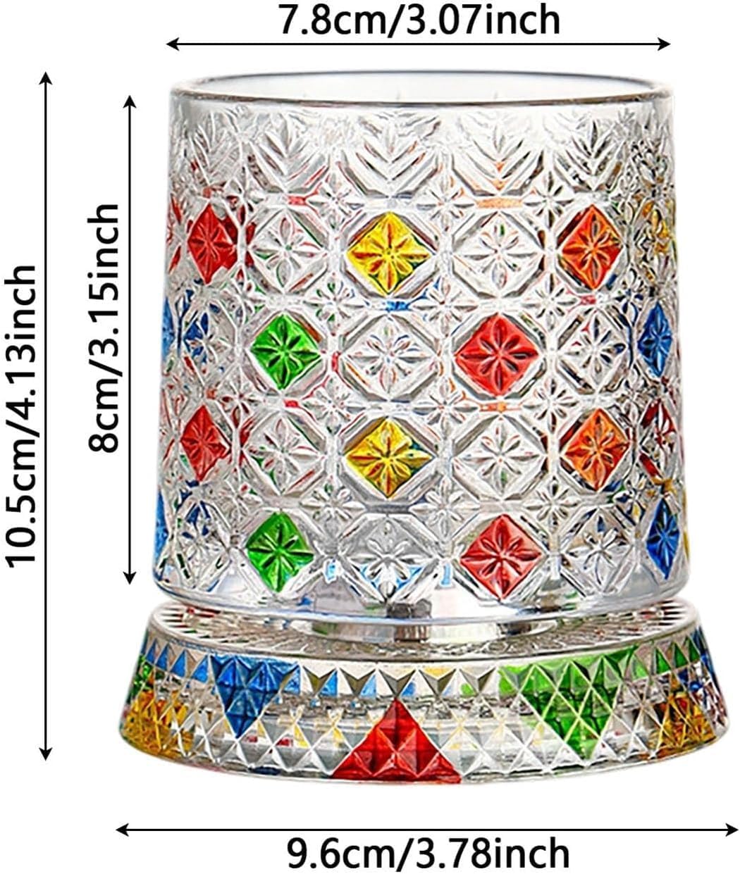 360° Rotating Whiskey Glass – 9 oz Lead-Free Crystal Tumbler in 9 Designs