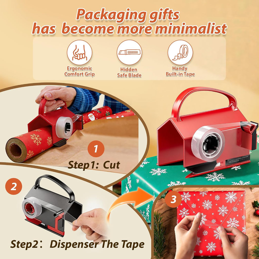 Gift Wrap Cutter with Tape Dispenser – Make Every Gift-Wrapping Session Easier