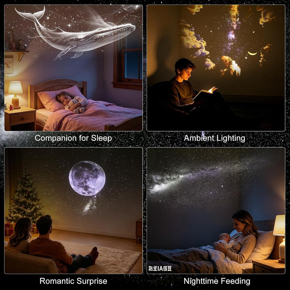Galaxy Night Light Projector – USB Starry Sky Lamp for Bedrooms & Parked Cars