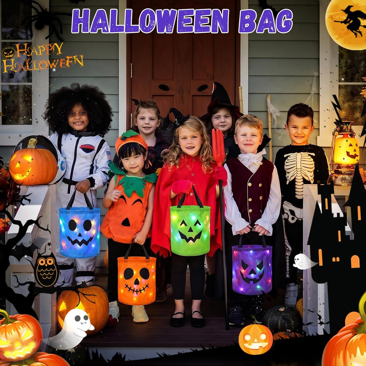 Light-Up Halloween Treat Bags – Collect Candy and Glow Through the Night