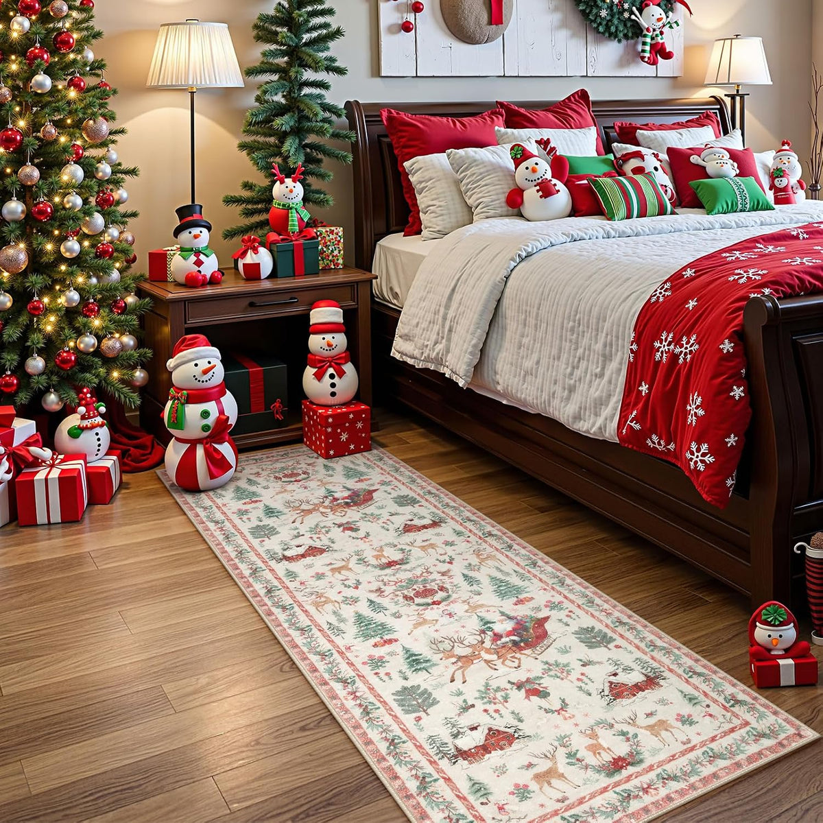 Washable Christmas Woodland Runner Rug – Cozy Holiday Style, Everyday Ease
