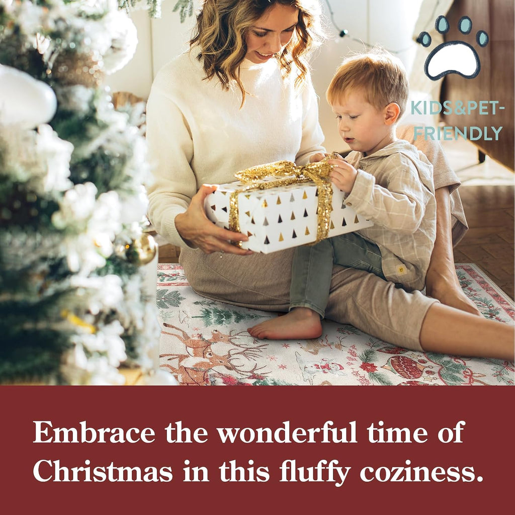 Washable Christmas Woodland Runner Rug – Cozy Holiday Style, Everyday Ease