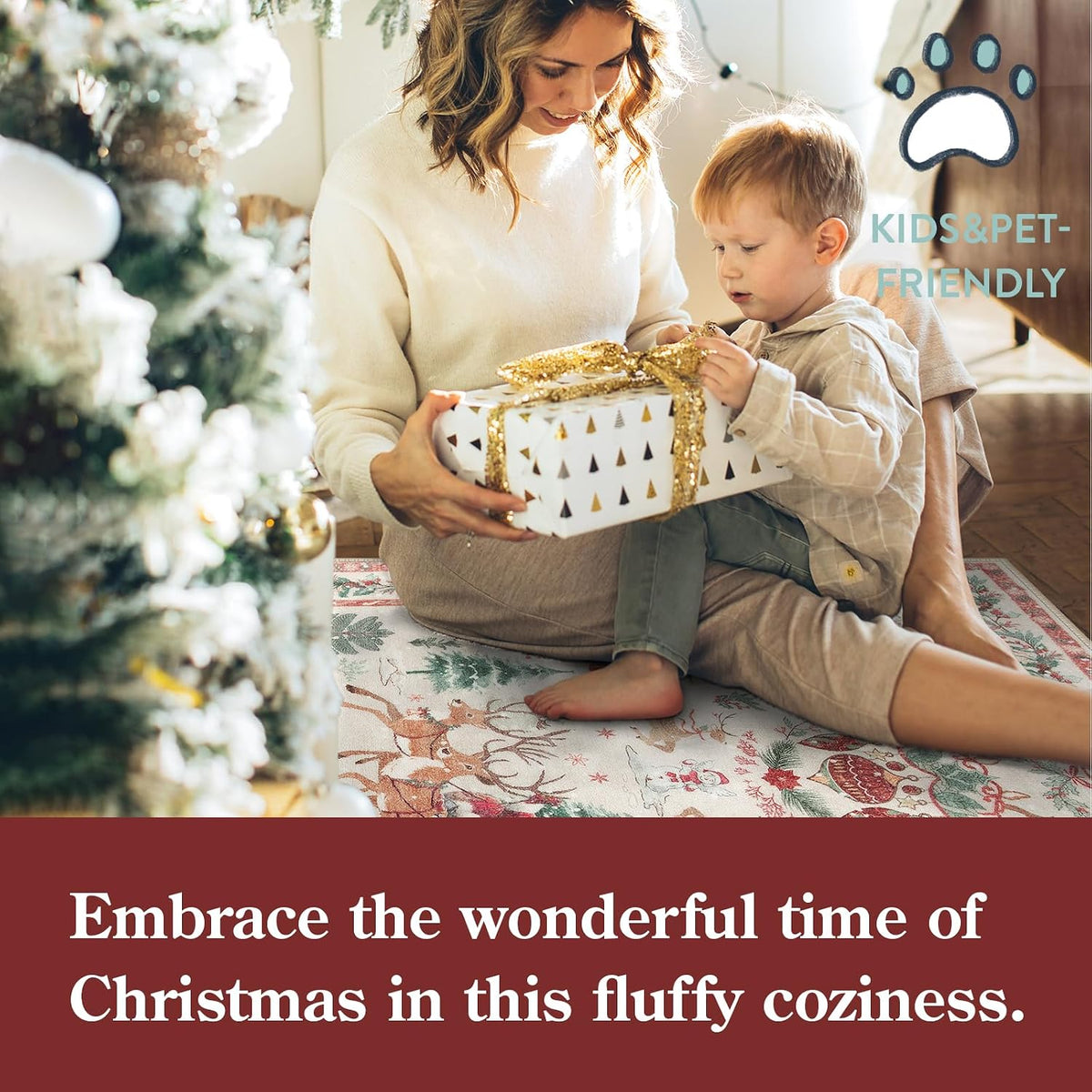 Washable Christmas Woodland Runner Rug – Cozy Holiday Style, Everyday Ease