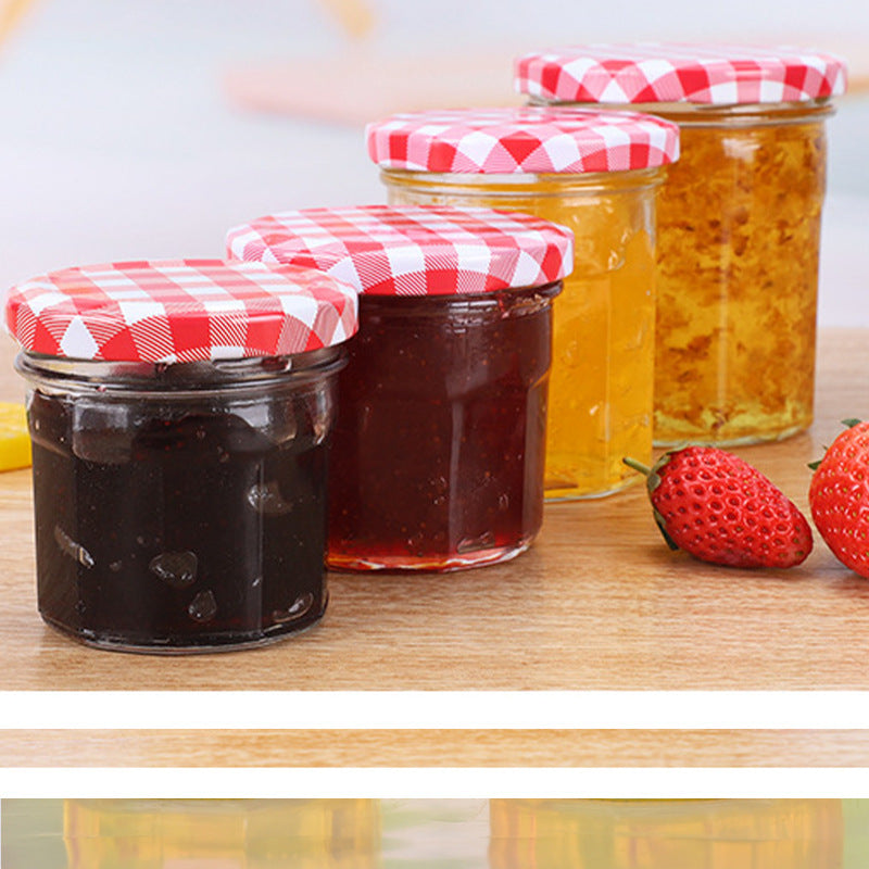 Mini Glass Coffee Jar with Gingham Lid – Make Your Iced Latte Moment a Little Sweeter