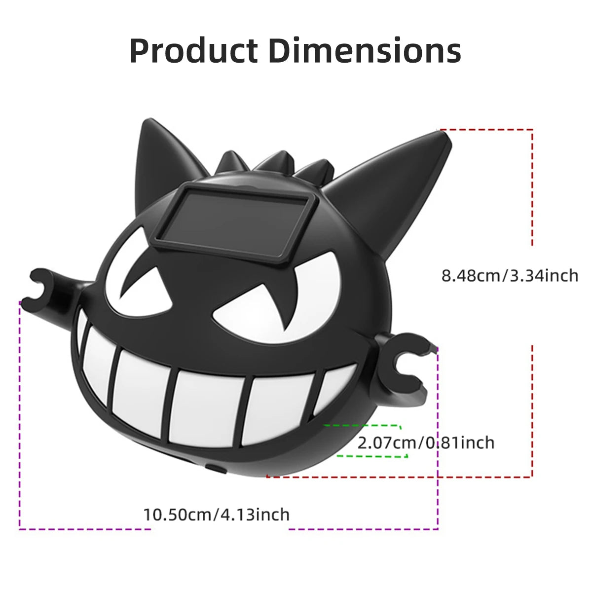 Solar Devil Face LED Car Light – Multi-Color Glow
