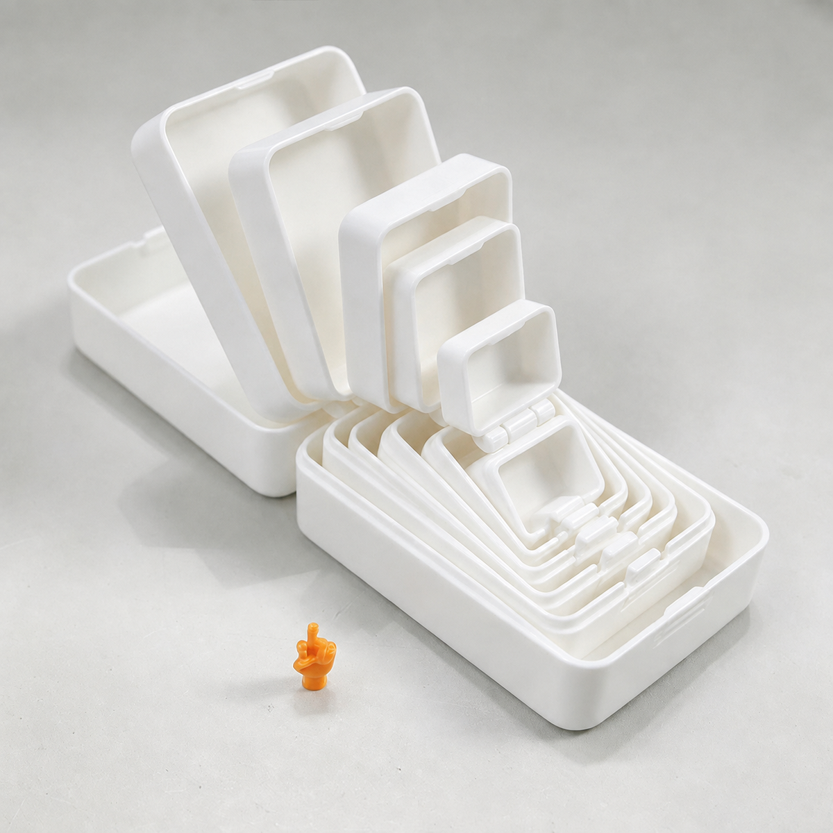 Multi-Layer Nesting Surprise Gift Box, 3D Printed Boxes Inside Boxes, Annoying Gift Box with Mini Middle Finger, Prank Gift Box with 6 Layer, Gag Gifts for Christmas Party Birthday