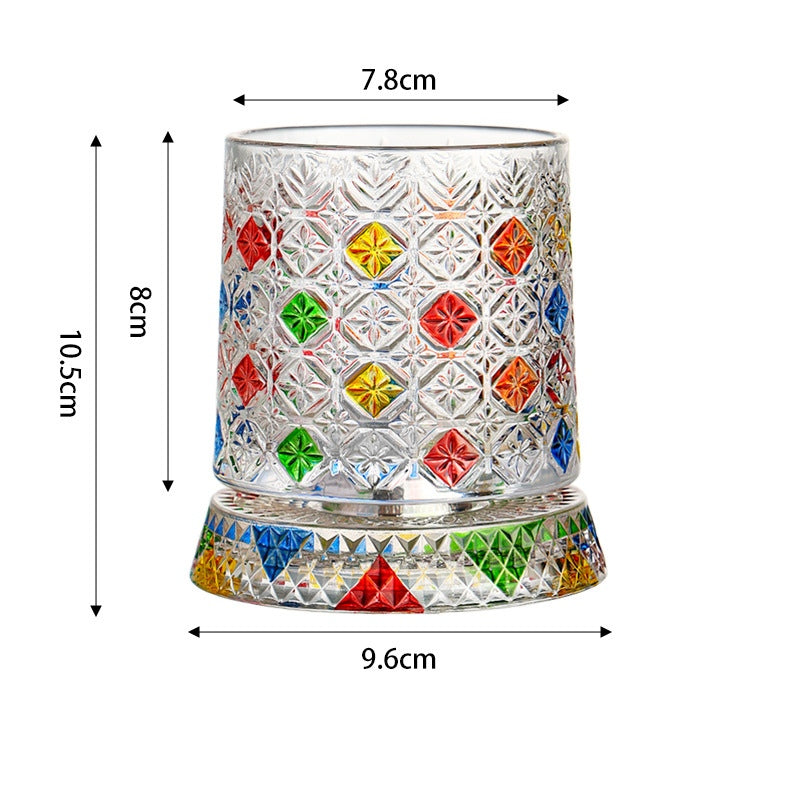 360° Rotating Whiskey Glass – 9 oz Lead-Free Crystal Tumbler in 9 Designs