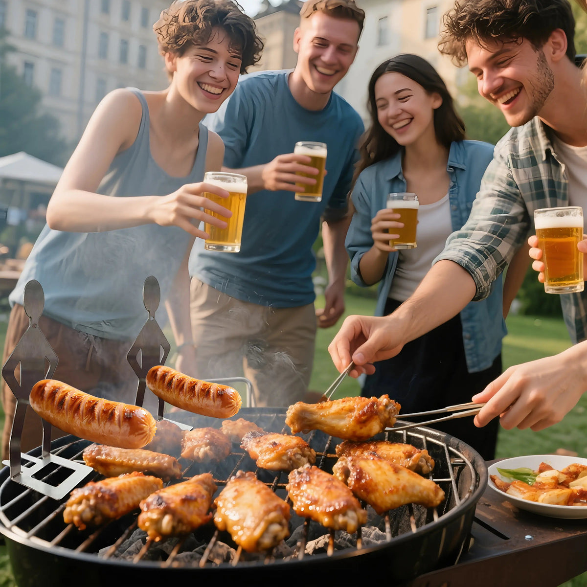 2PCS Funny Man Hot Dog Roaster: Portable Stainless Steel BBQ Rack product image 11