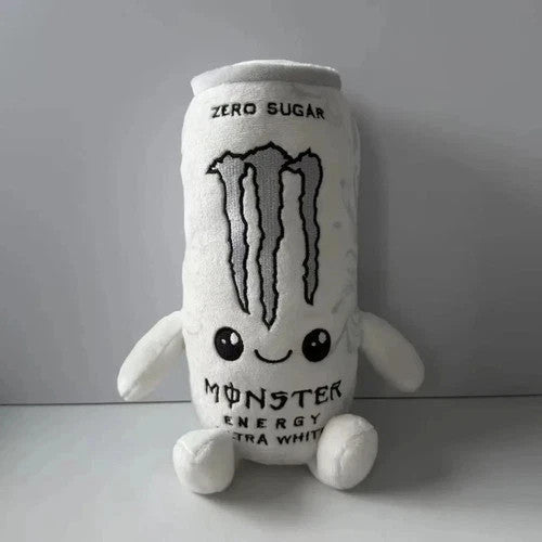White Monster Energy Drink Can Plush Toy Soft Stuffed Decor Gift Collectible